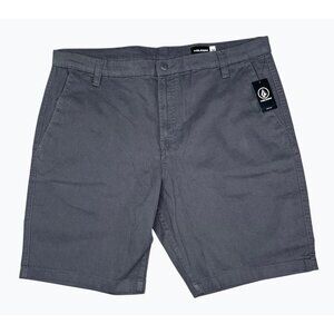 Volcom Mens Road Trip Shorts  Charcoal Cotton Blend Casual Wear Size 38